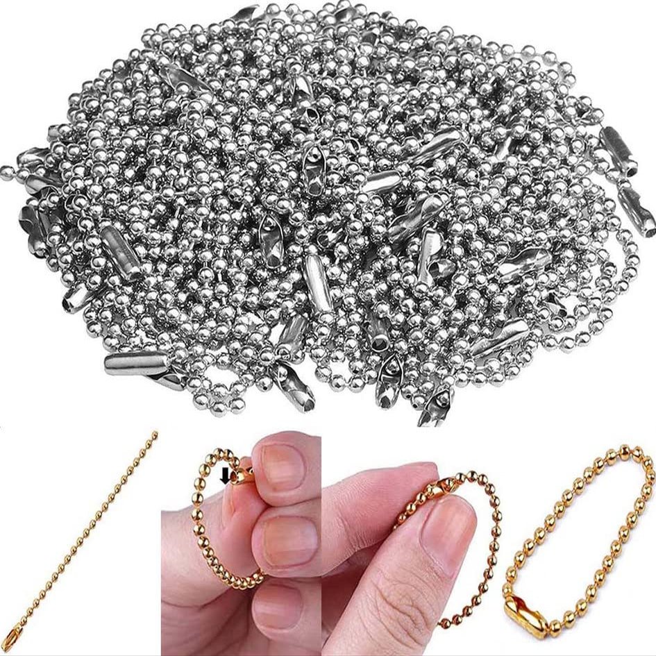DIY Crafts Pack of 10 Pcs, Nail Keychain, 100mm+ Long Bead Connector Clasp 2.4 mm Diameter Bal(Pack of 10 Pcs, Nail Keychain)