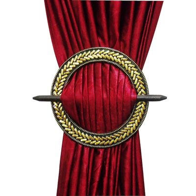 SIMPI HOME DECOR Wood Classic Curtain Tieback, 7 Feet, Golden - Pack of 2