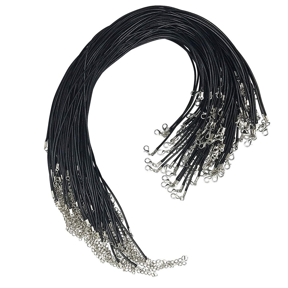 DIY Crafts Design No # 4, Pack of 10 Pcs, Black Waxed Necklac(Design No # 4, Pack of 10 Pcs)