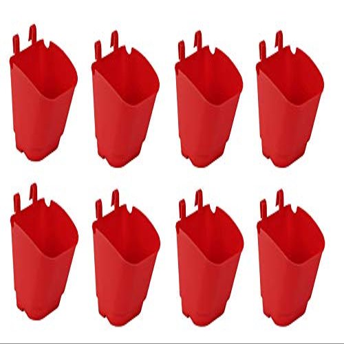 CAPPL UV Stabilized Wall Hanging Planter - Vertical Garden (5 Inch, Pack of 8, Red) Use For wall, apartments, condos, patios, courtyards & balconies