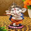 Karigaari India Polyresin Ganesha with Flute Figurine Handcrafted Ganpati Idol Decorative Showpiece for Home Pooja Room Office Spiritual Gift Ganesh Chaturthi Festival Tabletop Statue view 1
