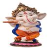 Karigaari India Polyresin Ganesha with Flute Figurine Handcrafted Ganpati Idol Decorative Showpiece for Home Pooja Room Office Spiritual Gift Ganesh Chaturthi Festival Tabletop Statue view 2