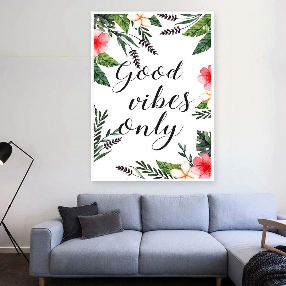 Art Bundle The Good Vibes motivational quote Wall Decorative Poster (Pack of 1) for Room,Home. Wall Decals and Paintings Collection to Grace Any Place.(12 x 18 inch)