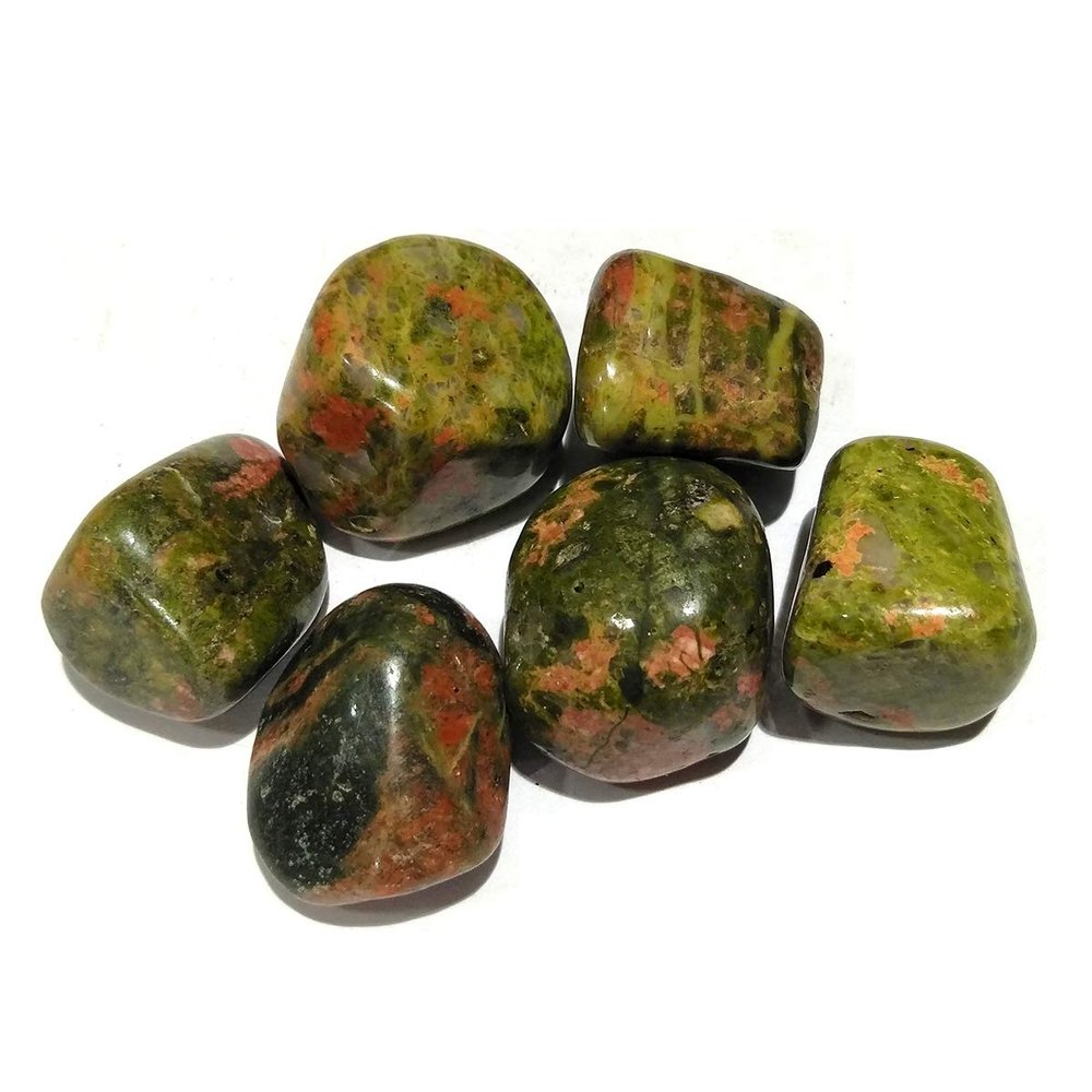 Reiki Crystal Products Natural Unakite Tumble Stone Raw Rough Stone Tumbled Pack of 50 Gram