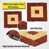 Yellow Weaves 4 Piece Designer Bamboo Table Coasters or Pan Pot Holder Heat Insulation Pad - Brown 17 X 17 CM view 2