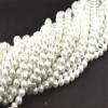 The Design Cart Opaque White Spherical Glass Pearl (6 mm) (1 String) - for Jewellery Making, Beading, Art and Craft view 1