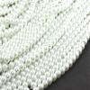 The Design Cart Opaque White Spherical Glass Pearl (6 mm) (1 String) - for Jewellery Making, Beading, Art and Craft view 2