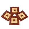 Yellow Weaves 4 Piece Wooden Coasters or Pan Pot Holder Heat Insulation Pad- 17 X 17 CM view 1
