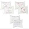 Rj Products Microfiber Embroidery Pillow Covers Set of 6 Piece Luxury Embroidery (Multi_White) view 1