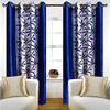 Inira Trendz Polyester Floral Door Curtain, 9 Feet, Blue, Pack of 2, Grommets view 1