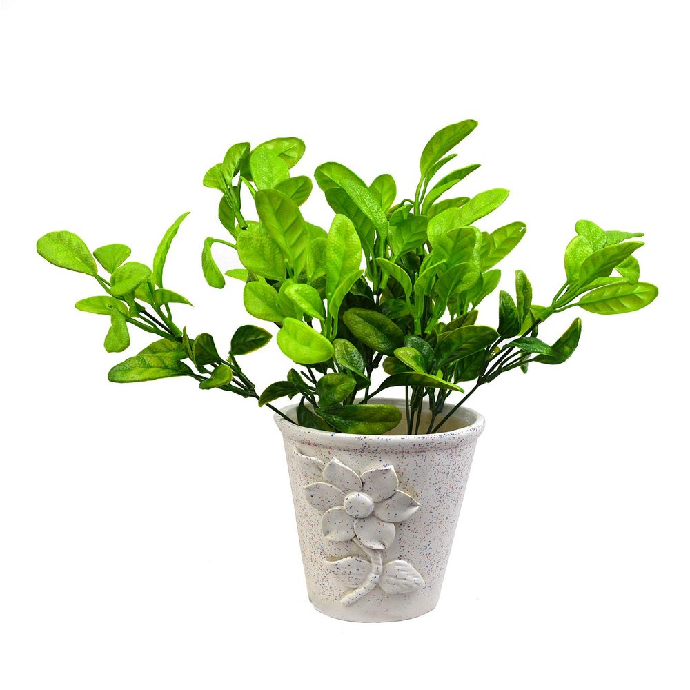 DecoreBugs' Pair of Artificial Plant Bunches (Set of 2) Citrus Limon Leaves -Without Pot(Height 30 cms / 12 inchs)