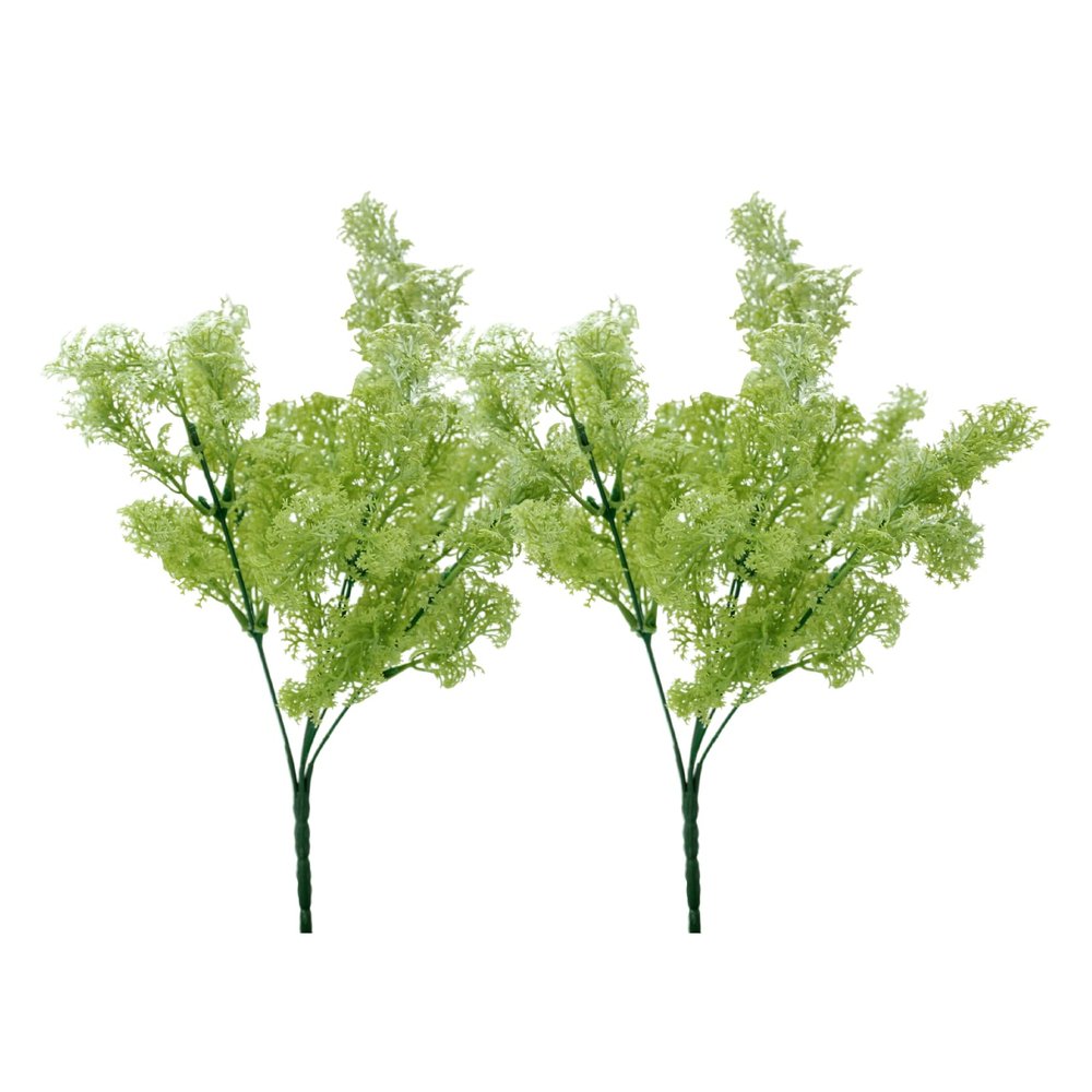 DecoreBugs Artificial Coriander Plant Bunch (Green, Height 35 cm) 2 Pieces Stick for Decoration Without Pot, Home and Office Decor, Long Lasting and Durable Faux Plants