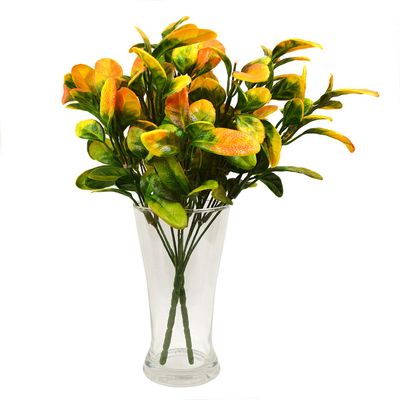 DecoreBugs Artificial Citrus Limon Leaves Bunch (Set of 2 Pieces) - Perfect Home Decor Item for Living Rooms, Offering a Splash of Yellow to Brighten Your Space.
