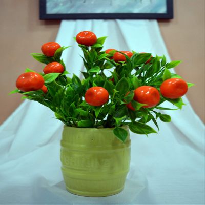 DecoreBugs' Pair of Artificial Plant Bunches (Set of 2) Fruit Bunch Plant -Without Pot (Height 30 cms / 12 inchs)