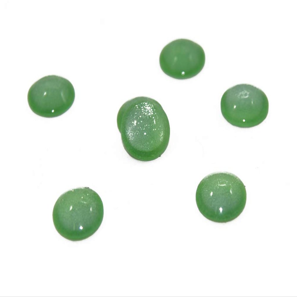 The Design Cart Light Green Circular Glass Stones (12 mm) |5 Pieces - Used for Craft/HOM, Aquarium Fillers/Fish Tank, Garden Decoration, Vase