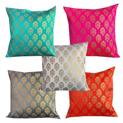 VIREO Jacquard Silk Fabric 12X12 inch Cushion Cover