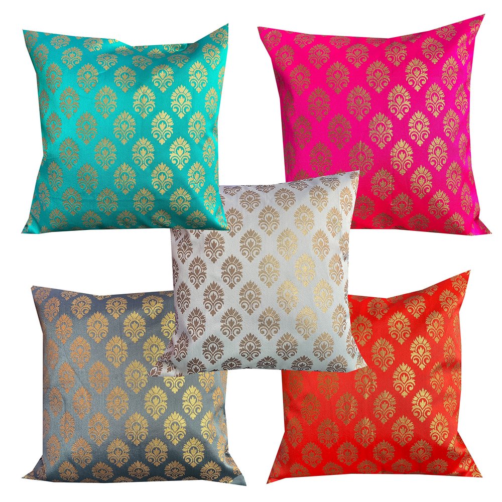 VIREO Jacquard Silk Fabric 12X12 inch Cushion Cover