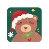 TheYaYaCafe Christmas Gifts Santa Bear Decoration Ball Acrylic Printed Table Coasters for Dining Table - Set of 4 view 2