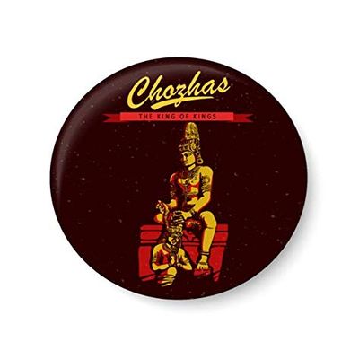 PEACOCKRIDE The King of Kings - The Chozhas Fridge Magnet (Metal, Multicolour, 75mm)