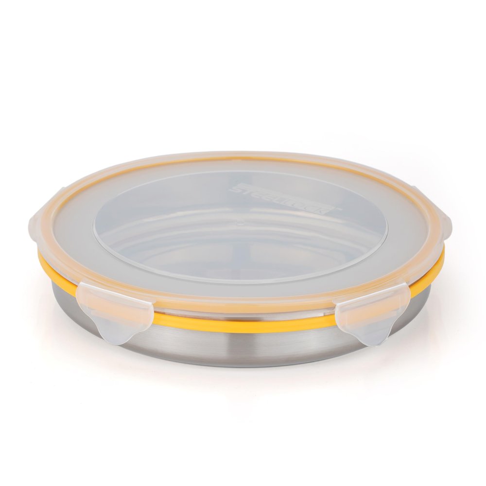 STEELLOCK Stainless Steel Airtight Container with Lid | Leakproof, BPA-Free, Durable Kitchen Storage | Multipurpose Food Storage Containers for Kitchen | SL-1600-set of 1, 1000ml each, Yellow