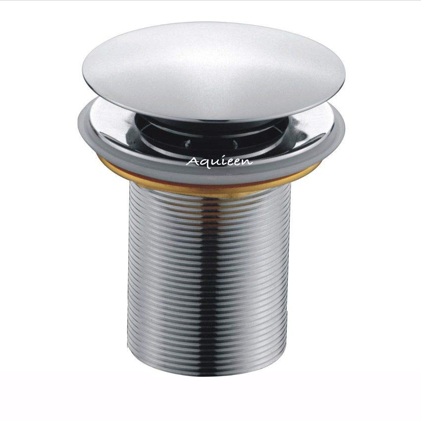 Aquieen Ceramic Pop-Up Waste Coupling White  Premium Brass Drain Stopper for Basins (5", Chrome)