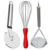 Oc9 Stainless Steel Pizza Cutter/Slicer & Egg Whisk/Egg Beater & Potato Masher/Pav Bhaji Masher for Kitchen view 1