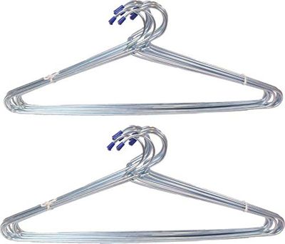 Sinal Ultra Slim Heavy Duty Multipurpose Stainless Steel Standard Cloth Hangers for Wardrobes (Pack of 24)
