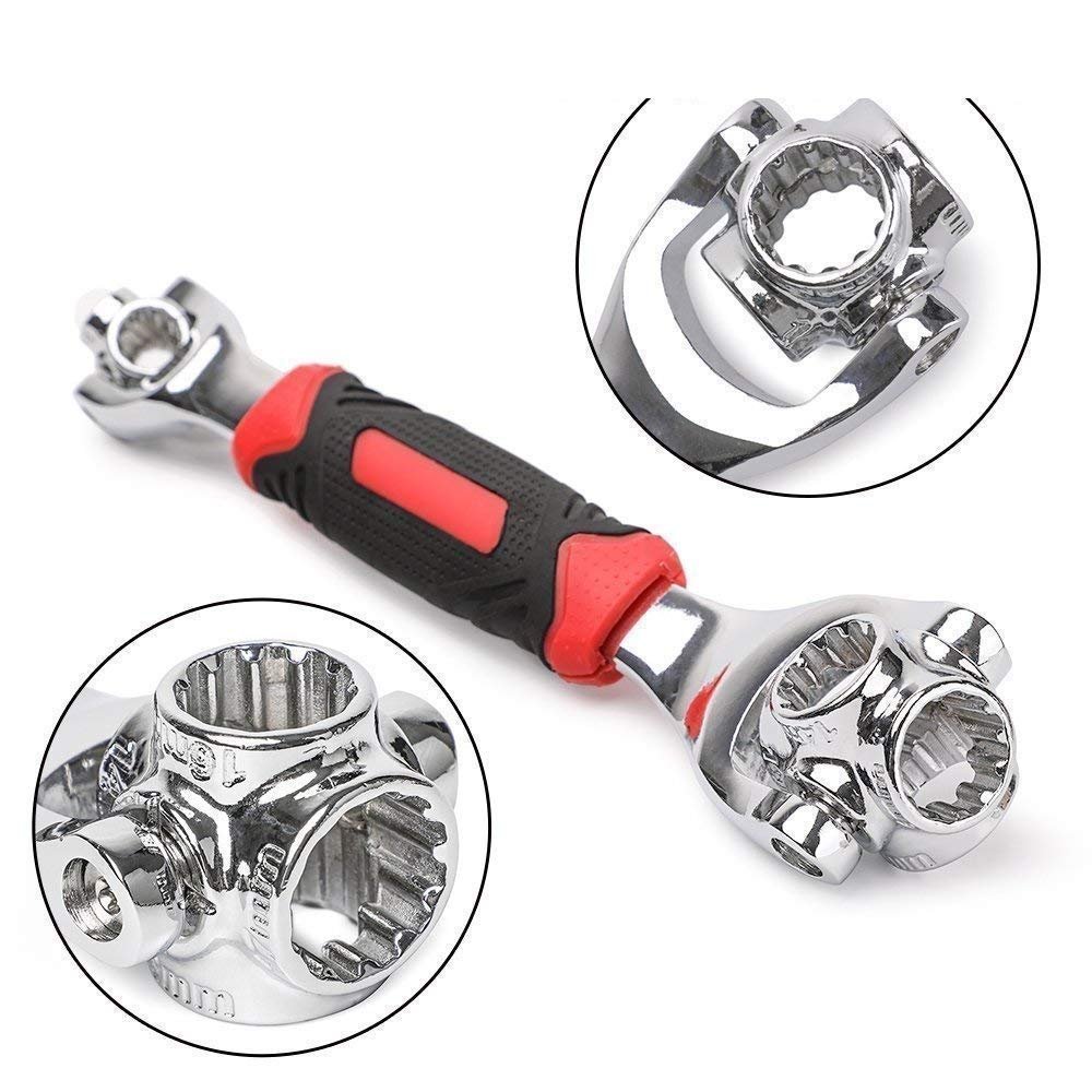 Mobhada 48 In 1 Multi-Socket Professional Fixed Square Wrench With 360 Rotating Heads For Auto, Home, Outdoor And More.