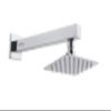ESTYLO BRAND - Stainless Steel Bend Shower With Wall Flange - Ultra Thin 6"x 6" Inches Bend Shower With Sillicon Nozzle - Chrome Finished Item (SANDWICH COLLECTION) Cat No-3532 view 1