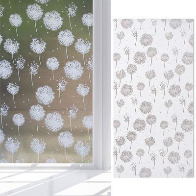 KREEPO Privacy Window Film Flower Frosting Film Window Sticker Frosted Vinyl Sheets for Front Door/Bathroom/Sidelight/Small Windows, 12''x84''