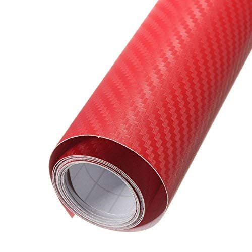 CVANU Self Adhesive Red Carbon Wallpaper Waterproof Old Furniture Vinyl Stickers Wooden Door Wardrobe Wall Papers Cv09 12''x150''inch