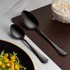 ginoya brother Metal Set Stainless Steel Flatware Utensil Include Fork/Tea Spoon, Mirror Polished, Dishwasher Safe (Black) view 2