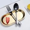 ginoya brother Metal Set Stainless Steel Flatware Utensil Include Fork/Tea Spoon, Mirror Polished, Dishwasher Safe (Black) view 3