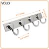 VOLO Premium 4 Pin Chrome/Glossy Cloth Hanger, Wall Door Hooks Rail for Hanging Clothes, Bathroom Towel Hook Set. (Pack of 2) view 2