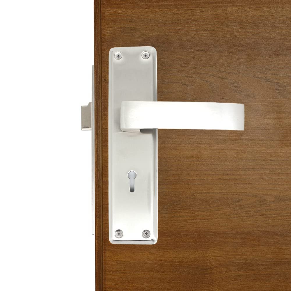 VOLO Security Mortise Lock Handle Set, Door Lock, Complete with Lock,8"/200mm, Silver Satin Finish, for Door Hardware