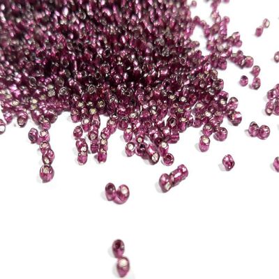 The Design Cart Dark Purple Silverline Round Rocailles Seed Beads for Jewellery Making, Embroidery, Beading, Art and Craft Supplies (11/0-2.0 mm) - 450 Grams