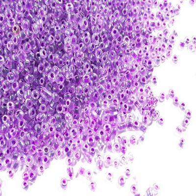 The Design Cart Purple Inside Colour Round Seed Beads for Jewellery Making, Embroidery, Beading, Art and Craft Supplies (8/0-3.0 mm) - 450 Grams