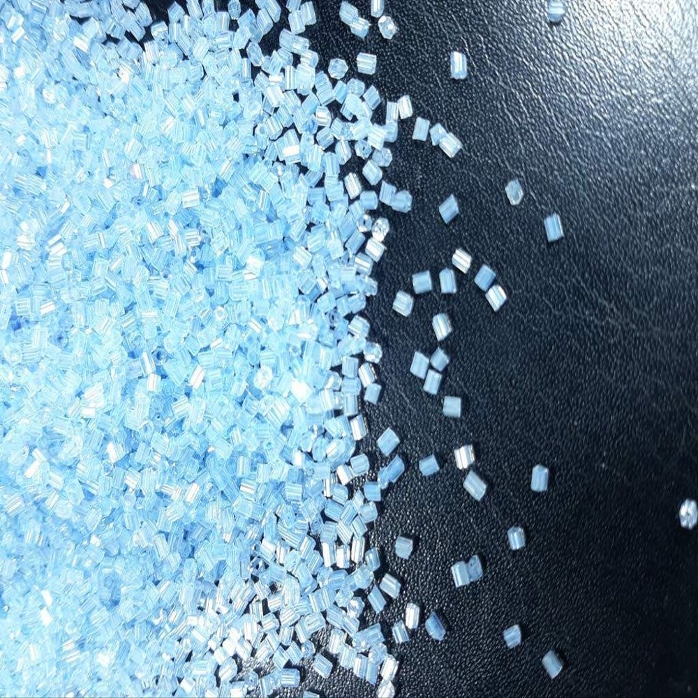 The Design Cart Sky Blue Inside Colour 2 Cut Seed Beads for Jewellery Making, Embroidery, Beading, Art and Craft Supplies (15/0-1.5 mm / 450 Grams) Standard Quality