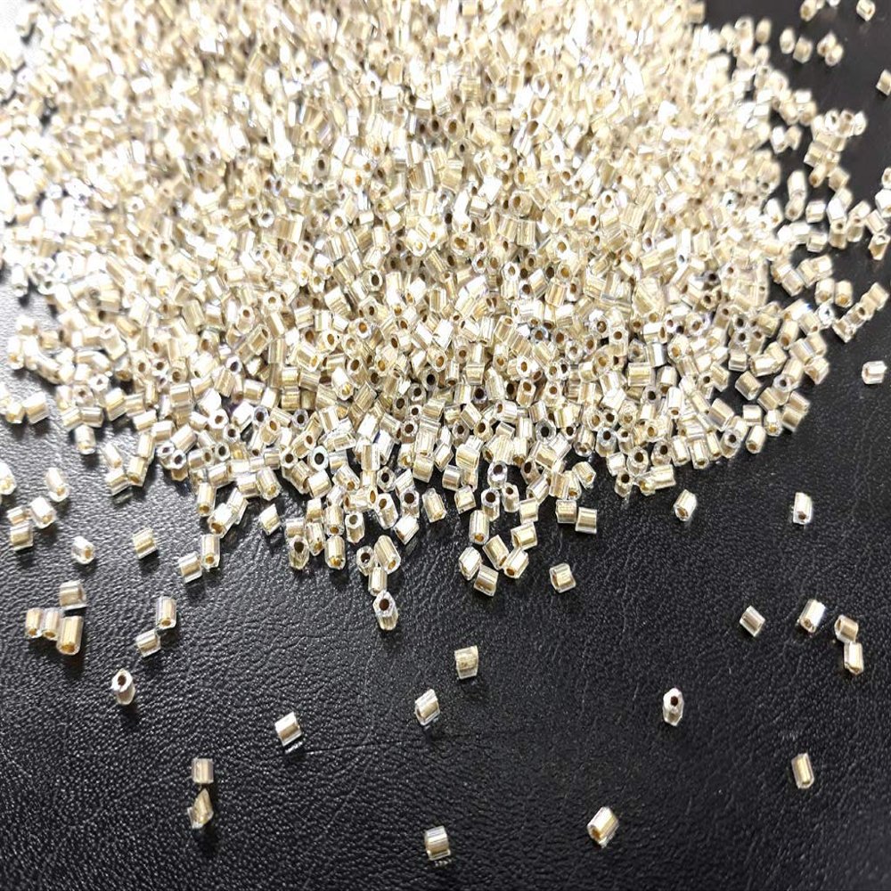 The Design Cart Golden Inside Colour 2 Cut Seed Beads for Jewellery Making, Embroidery, Beading, Art and Craft Supplies (13/0-1.7 mm / 450 Grams) Standard Quality