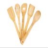 CLASSY TOUCH Bamboo Cooking, Serving Wooden Spoon 5 Piece Set with 1 Bonus Holder Wooden (Each 30 cm Long Approx) view 2