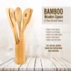 CLASSY TOUCH Bamboo Cooking, Serving Wooden Spoon 5 Piece Set with 1 Bonus Holder Wooden (Each 30 cm Long Approx) view 4