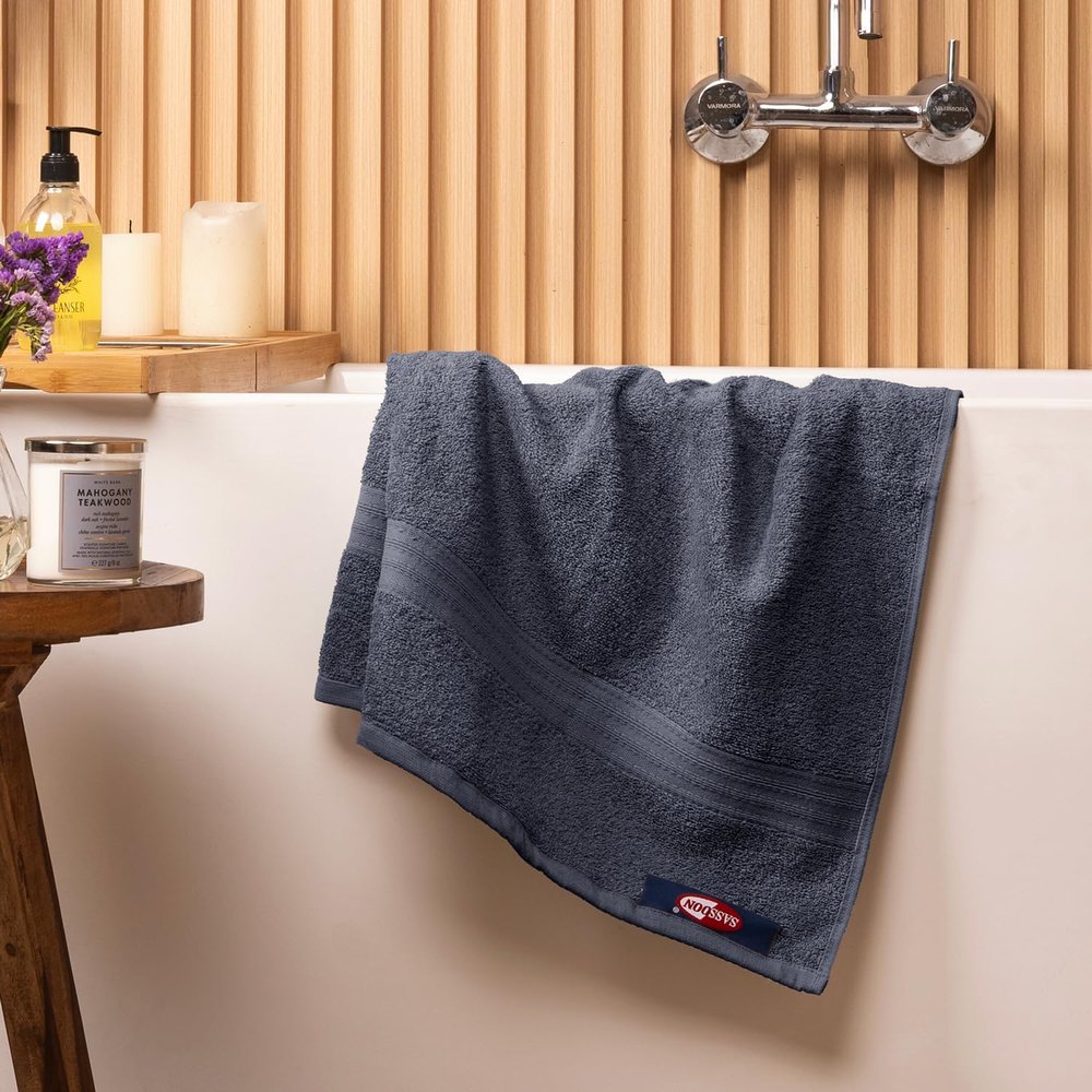 Sassoon Kama 100% Cotton Medium Bath Towel in 450 GSM- Denim