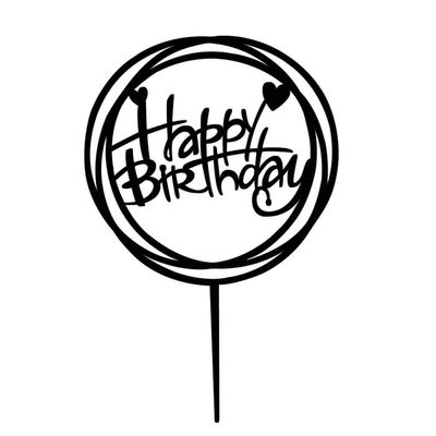 Sign World Inc Square Round Acrylic Happy Birthday Letter DIY Cupcake Cake Topper