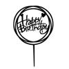 Sign World Inc Square Round Acrylic Happy Birthday Letter DIY Cupcake Cake Topper view 1