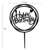 Sign World Inc Square Round Acrylic Happy Birthday Letter DIY Cupcake Cake Topper view 2