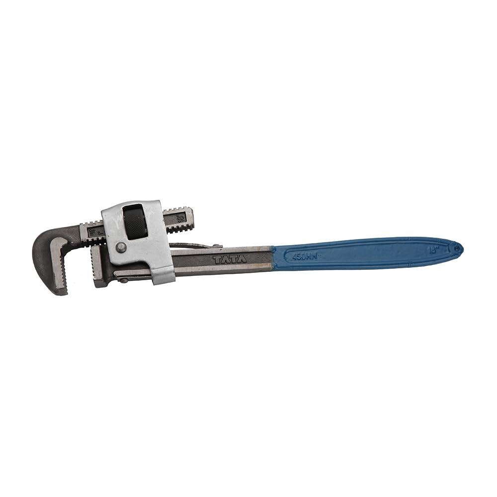 AGRICO TATA Stilson Type Pipe Wrench Ideal for Construction & Heavy-Duty Applications for Industrial & Professional Use, Alloy Steel Wrench GREY & BLUE (18Inch/ 380mm)