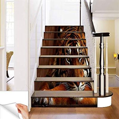 Gadgets Wrap Printed Beast Watching Steps Sticker Removable Stair Sticker Floor Wall Decor Decals Sticker