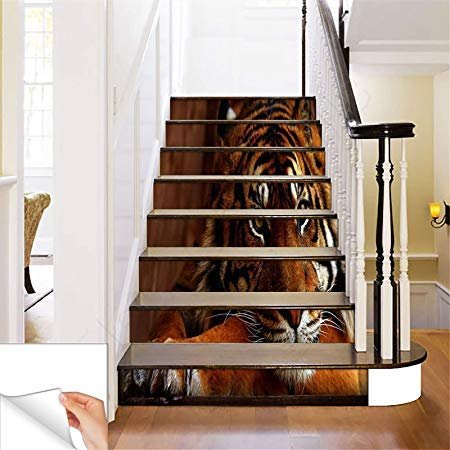 Gadgets Wrap Printed Beast Watching Steps Sticker Removable Stair Sticker Floor Wall Decor Decals Sticker