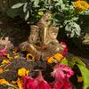 INSTOOK Decorative Lord Ganesha Brass Statue, Antique Gold Finish, Traditional Hindu Temple Design (5) view 4