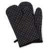 Encasa XO Oven Gloves for Microwave (2 pc Set) - Heat Proof, Thick & Safe | Longer 18x30 cm Mittens for Protection in Kitchen Cooking & Baking - Butcher Checks Black view 3